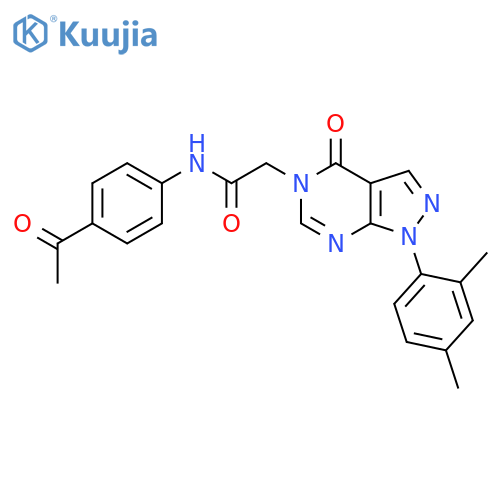 N-(4-acetylphenyl)-2-1-(2,4-dimethylphenyl)-4-oxo-1H,4H,5H-pyrazolo3,4-dpyrimidin-5-ylacetamide structure