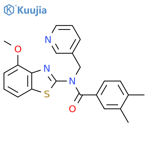 N-(4-methoxy-1,3-benzothiazol-2-yl)-3,4-dimethyl-N-(pyridin-3-yl)methylbenzamide structure