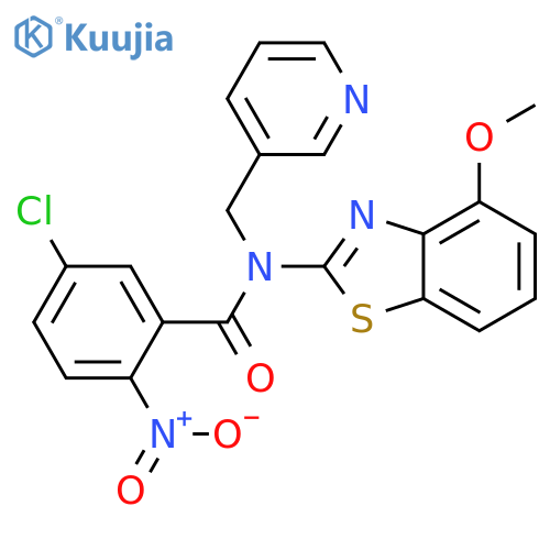 5-chloro-N-(4-methoxy-1,3-benzothiazol-2-yl)-2-nitro-N-(pyridin-3-yl)methylbenzamide structure