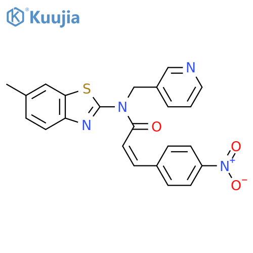 (2Z)-N-(6-methyl-1,3-benzothiazol-2-yl)-3-(4-nitrophenyl)-N-(pyridin-3-yl)methylprop-2-enamide structure