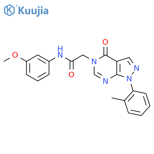 N-(3-methoxyphenyl)-2-1-(2-methylphenyl)-4-oxo-1H,4H,5H-pyrazolo3,4-dpyrimidin-5-ylacetamide structure