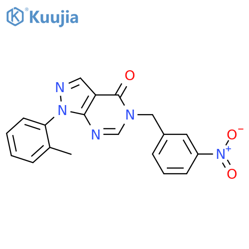 1-(2-methylphenyl)-5-(3-nitrophenyl)methyl-1H,4H,5H-pyrazolo3,4-dpyrimidin-4-one structure
