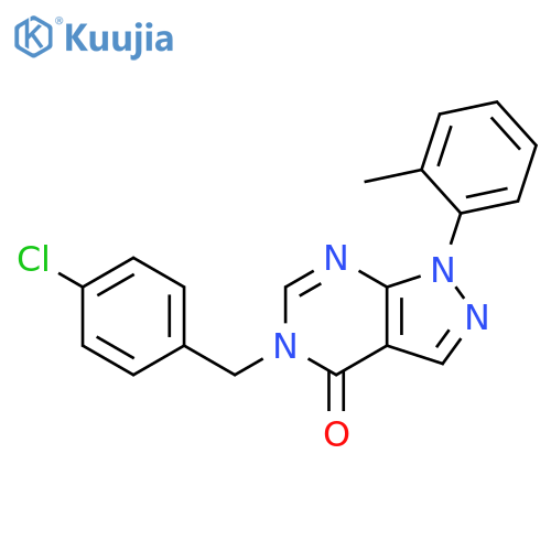 5-(4-chlorophenyl)methyl-1-(2-methylphenyl)-1H,4H,5H-pyrazolo3,4-dpyrimidin-4-one structure