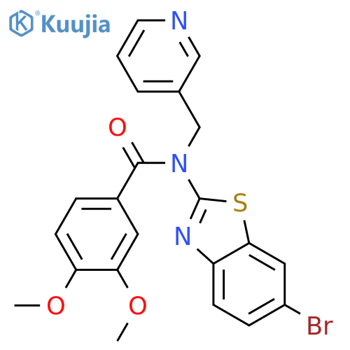 N-(6-bromo-1,3-benzothiazol-2-yl)-3,4-dimethoxy-N-(pyridin-3-yl)methylbenzamide structure