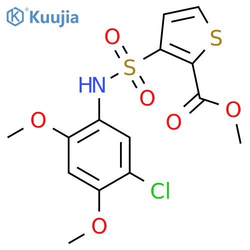 methyl 3-(5-chloro-2,4-dimethoxyphenyl)sulfamoylthiophene-2-carboxylate structure