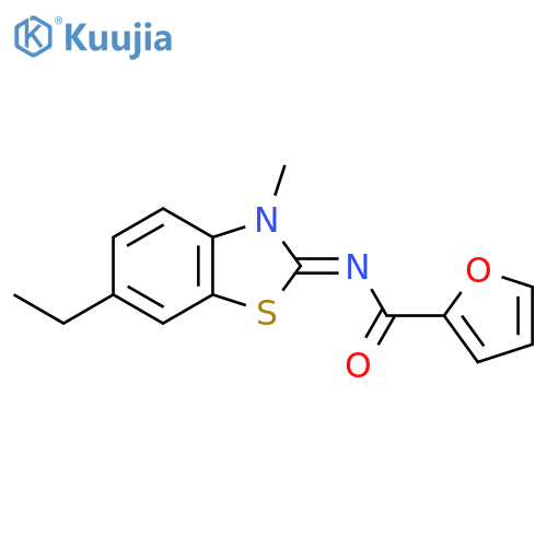 N-(2Z)-6-ethyl-3-methyl-2,3-dihydro-1,3-benzothiazol-2-ylidenefuran-2-carboxamide structure