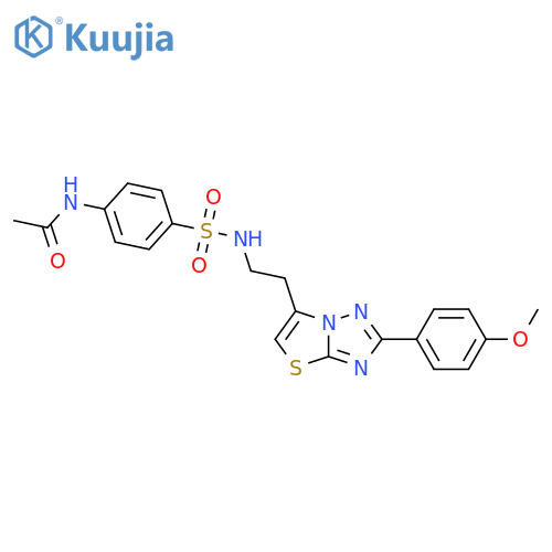 N-4-({2-2-(4-methoxyphenyl)-1,2,4triazolo3,2-b1,3thiazol-6-ylethyl}sulfamoyl)phenylacetamide structure