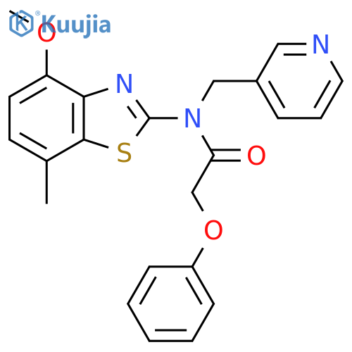 N-(4-methoxy-7-methyl-1,3-benzothiazol-2-yl)-2-phenoxy-N-(pyridin-3-yl)methylacetamide structure