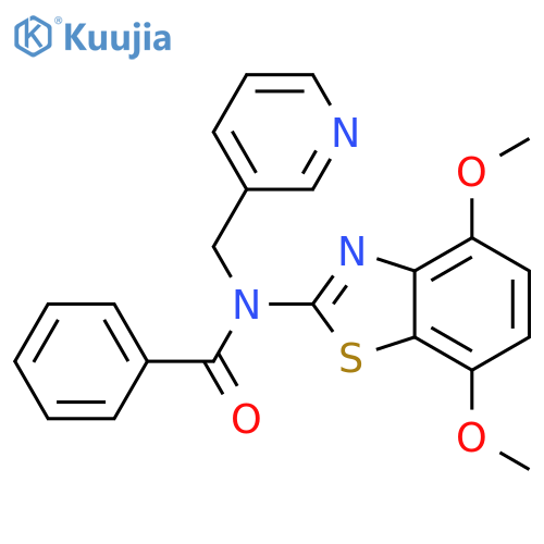 N-(4,7-dimethoxy-1,3-benzothiazol-2-yl)-N-(pyridin-3-yl)methylbenzamide structure