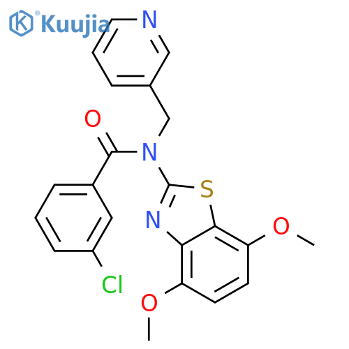 3-chloro-N-(4,7-dimethoxy-1,3-benzothiazol-2-yl)-N-(pyridin-3-yl)methylbenzamide structure