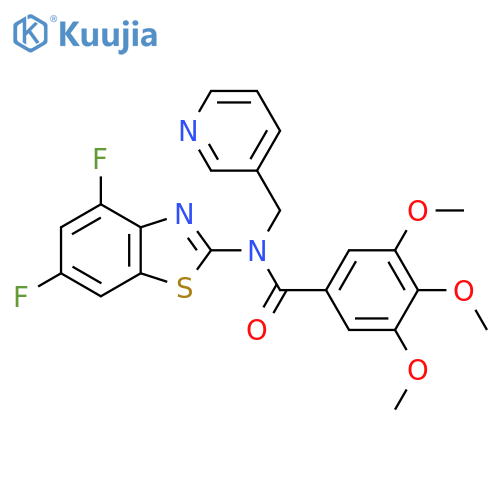 N-(4,6-difluoro-1,3-benzothiazol-2-yl)-3,4,5-trimethoxy-N-(pyridin-3-yl)methylbenzamide structure