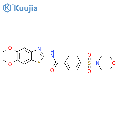 N-(5,6-dimethoxy-1,3-benzothiazol-2-yl)-4-(morpholine-4-sulfonyl)benzamide structure