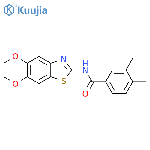 N-(5,6-dimethoxy-1,3-benzothiazol-2-yl)-3,4-dimethylbenzamide structure