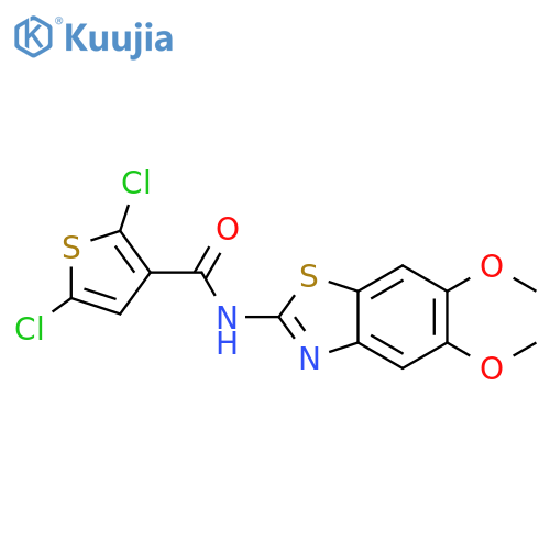 2,5-dichloro-N-(5,6-dimethoxy-1,3-benzothiazol-2-yl)thiophene-3-carboxamide structure