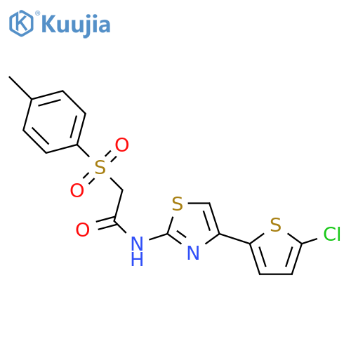 N-4-(5-chlorothiophen-2-yl)-1,3-thiazol-2-yl-2-(4-methylbenzenesulfonyl)acetamide structure