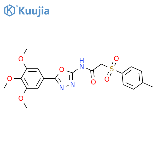 2-(4-methylbenzenesulfonyl)-N-5-(3,4,5-trimethoxyphenyl)-1,3,4-oxadiazol-2-ylacetamide structure