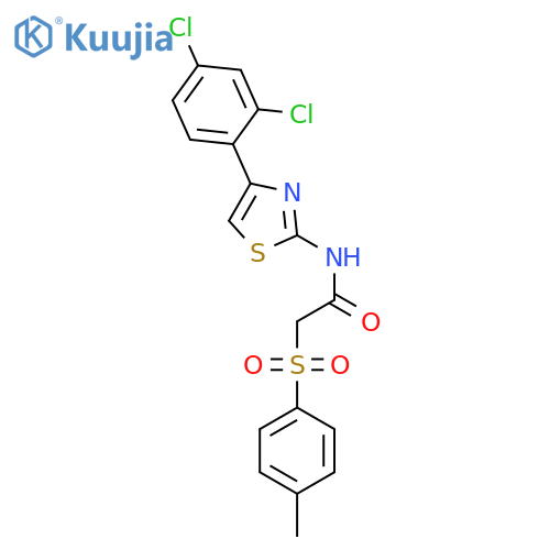 N-4-(2,4-dichlorophenyl)-1,3-thiazol-2-yl-2-(4-methylbenzenesulfonyl)acetamide structure