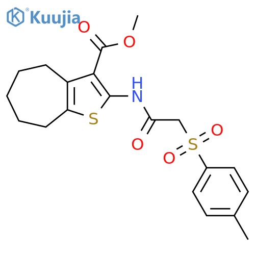 methyl 2-2-(4-methylbenzenesulfonyl)acetamido-4H,5H,6H,7H,8H-cycloheptabthiophene-3-carboxylate structure