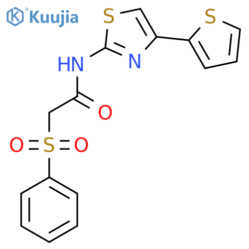 2-(benzenesulfonyl)-N-4-(thiophen-2-yl)-1,3-thiazol-2-ylacetamide structure
