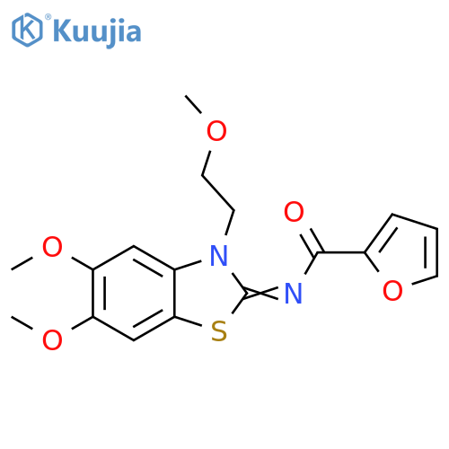 N-(2Z)-5,6-dimethoxy-3-(2-methoxyethyl)-2,3-dihydro-1,3-benzothiazol-2-ylidenefuran-2-carboxamide structure