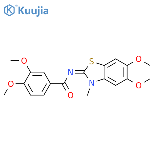 N-(2Z)-5,6-dimethoxy-3-methyl-2,3-dihydro-1,3-benzothiazol-2-ylidene-3,4-dimethoxybenzamide structure