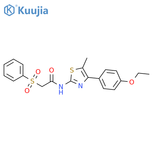 2-(benzenesulfonyl)-N-4-(4-ethoxyphenyl)-5-methyl-1,3-thiazol-2-ylacetamide structure