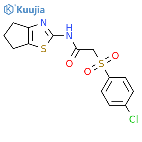 2-(4-chlorobenzenesulfonyl)-N-{4H,5H,6H-cyclopentad1,3thiazol-2-yl}acetamide structure