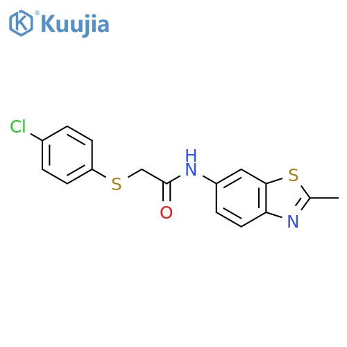 2-(4-chlorophenyl)sulfanyl-N-(2-methyl-1,3-benzothiazol-6-yl)acetamide structure