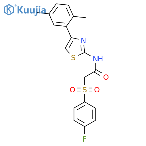 N-4-(2,5-dimethylphenyl)-1,3-thiazol-2-yl-2-(4-fluorobenzenesulfonyl)acetamide structure