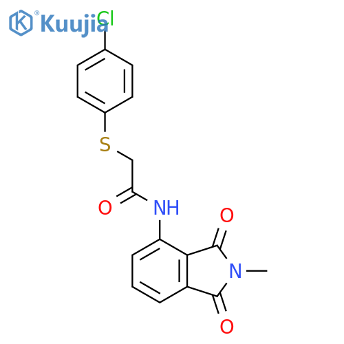 2-(4-chlorophenyl)sulfanyl-N-(2-methyl-1,3-dioxo-2,3-dihydro-1H-isoindol-4-yl)acetamide structure