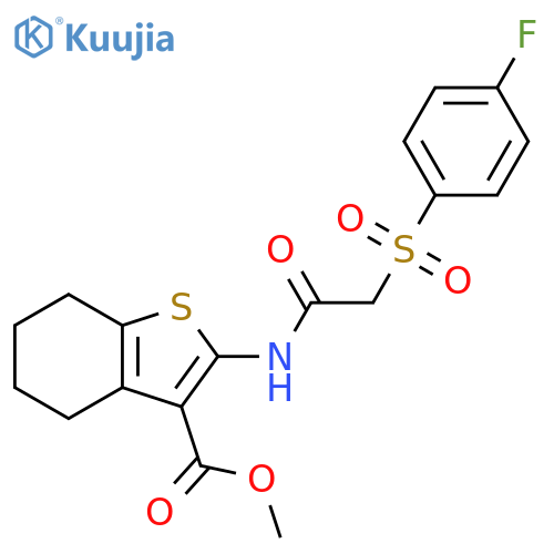 methyl 2-2-(4-fluorobenzenesulfonyl)acetamido-4,5,6,7-tetrahydro-1-benzothiophene-3-carboxylate structure