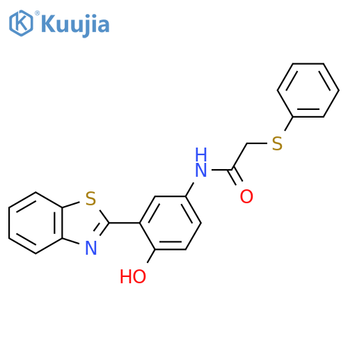 N-3-(1,3-benzothiazol-2-yl)-4-hydroxyphenyl-2-(phenylsulfanyl)acetamide structure