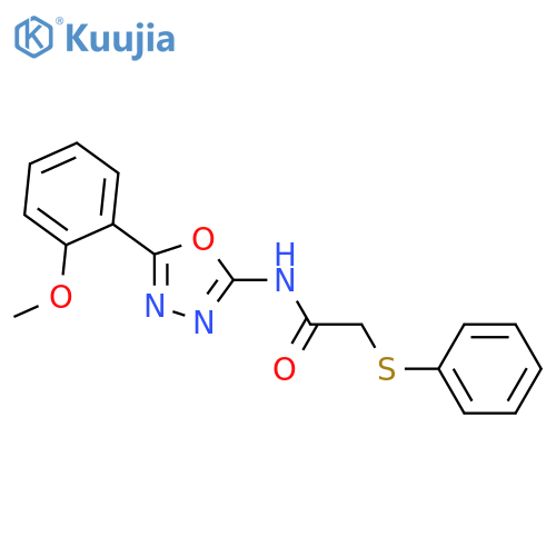 N-5-(2-methoxyphenyl)-1,3,4-oxadiazol-2-yl-2-(phenylsulfanyl)acetamide structure