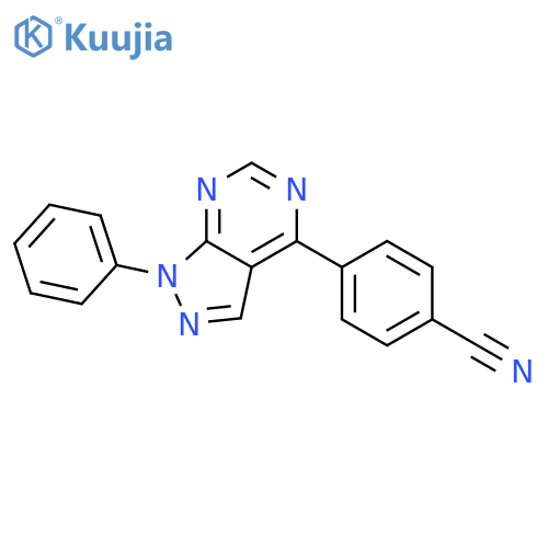 Benzonitrile, 4-(1-phenyl-1H-pyrazolo[3,4-d]pyrimidin-4-yl)- structure