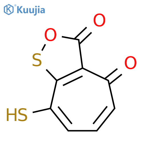 Cyclohept[c][1,2]oxathiol-3(8H)-one,4-hydroxy-8-thioxo- structure