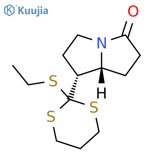 3H-Pyrrolizin-3-one, 7-[2-(ethylthio)-1,3-dithian-2-yl]hexahydro-, trans- structure