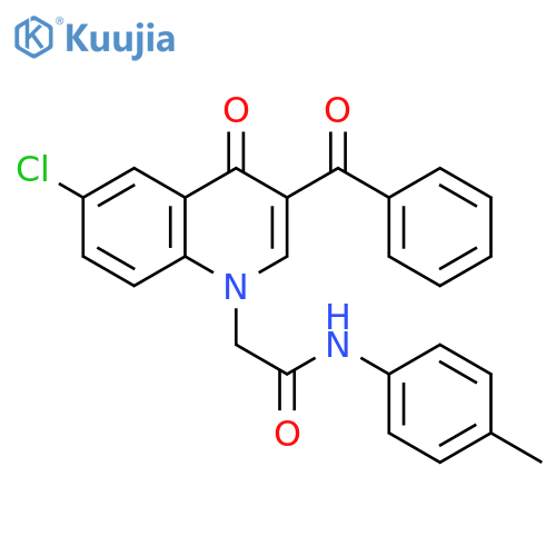 2-(3-benzoyl-6-chloro-4-oxo-1,4-dihydroquinolin-1-yl)-N-(4-methylphenyl)acetamide structure