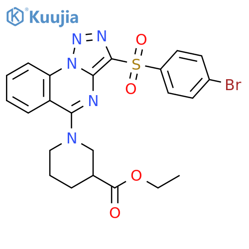 ethyl 1-3-(4-bromobenzenesulfonyl)-1,2,3triazolo1,5-aquinazolin-5-ylpiperidine-3-carboxylate structure