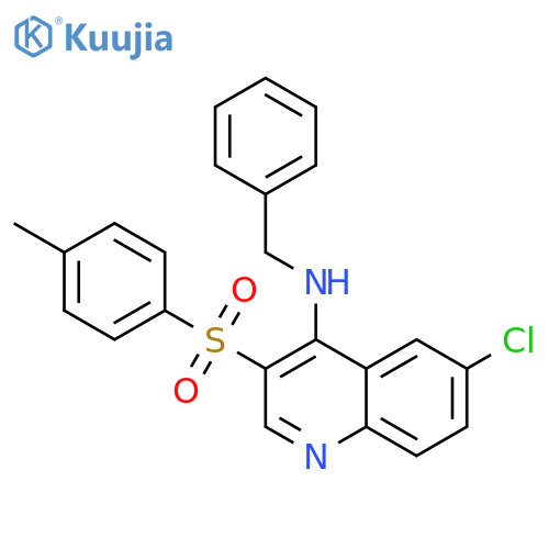 N-benzyl-6-chloro-3-(4-methylbenzenesulfonyl)quinolin-4-amine structure