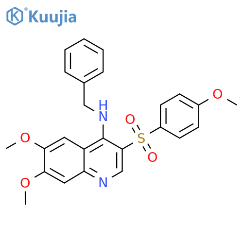 N-benzyl-6,7-dimethoxy-3-(4-methoxybenzenesulfonyl)quinolin-4-amine structure