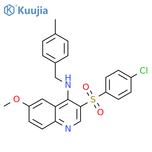 3-(4-chlorobenzenesulfonyl)-6-methoxy-N-(4-methylphenyl)methylquinolin-4-amine structure