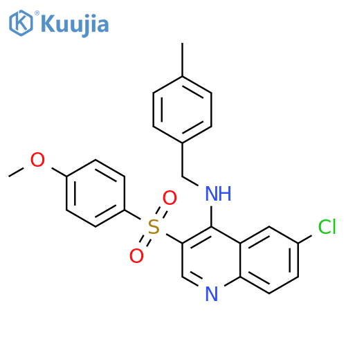 6-chloro-3-(4-methoxybenzenesulfonyl)-N-(4-methylphenyl)methylquinolin-4-amine structure