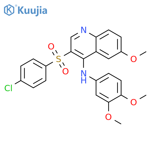 3-(4-chlorobenzenesulfonyl)-N-(3,4-dimethoxyphenyl)-6-methoxyquinolin-4-amine structure