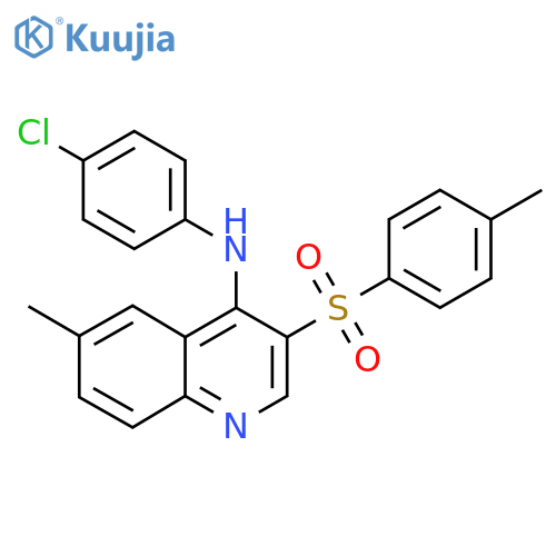 N-(4-chlorophenyl)-6-methyl-3-(4-methylbenzenesulfonyl)quinolin-4-amine structure