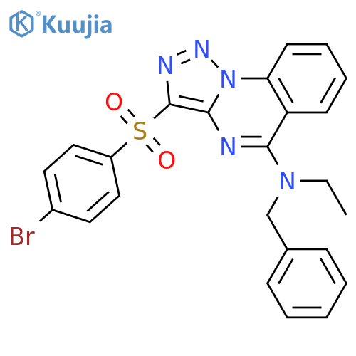 N-benzyl-3-(4-bromobenzenesulfonyl)-N-ethyl-1,2,3triazolo1,5-aquinazolin-5-amine structure