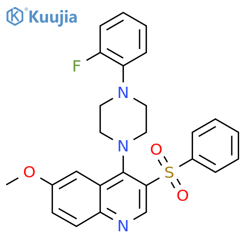 3-(benzenesulfonyl)-4-4-(2-fluorophenyl)piperazin-1-yl-6-methoxyquinoline structure