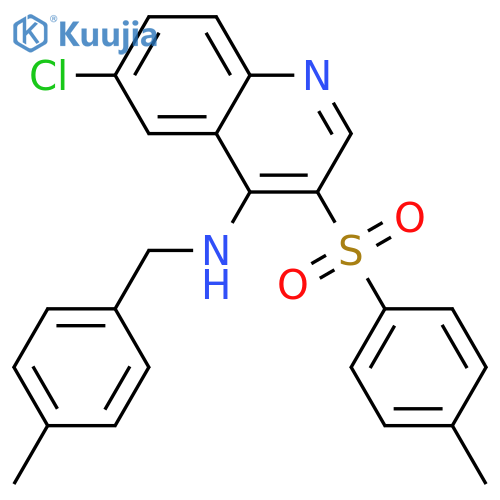 6-chloro-3-(4-methylbenzenesulfonyl)-N-(4-methylphenyl)methylquinolin-4-amine structure