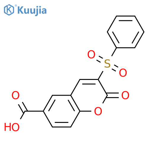 3-(benzenesulfonyl)-2-oxo-2H-chromene-6-carboxylic acid structure