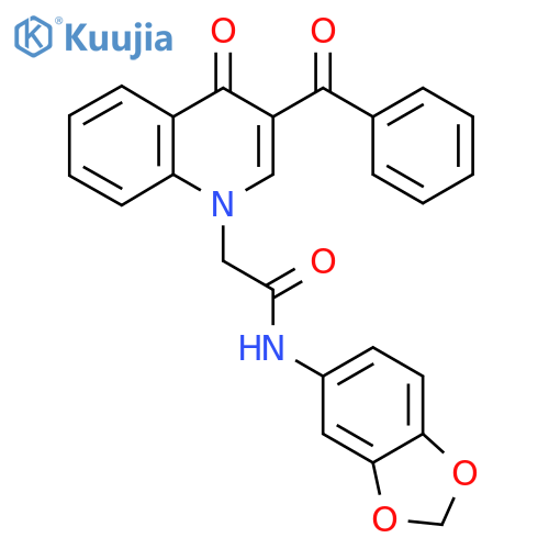 2-(3-benzoyl-4-oxo-1,4-dihydroquinolin-1-yl)-N-(2H-1,3-benzodioxol-5-yl)acetamide structure