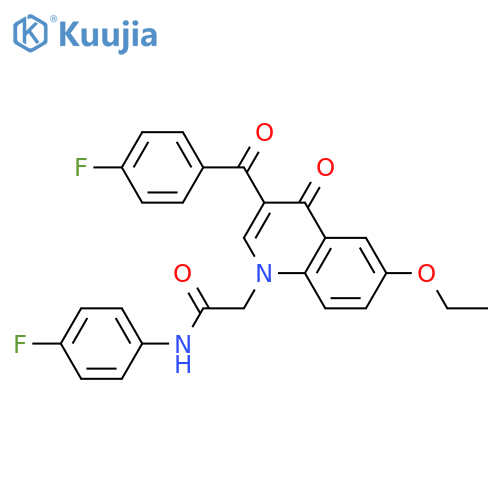 2-6-ethoxy-3-(4-fluorobenzoyl)-4-oxo-1,4-dihydroquinolin-1-yl-N-(4-fluorophenyl)acetamide structure